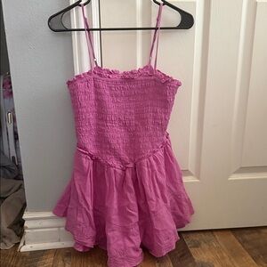American Eagle Outfitters Fuchsia Smocked Dress